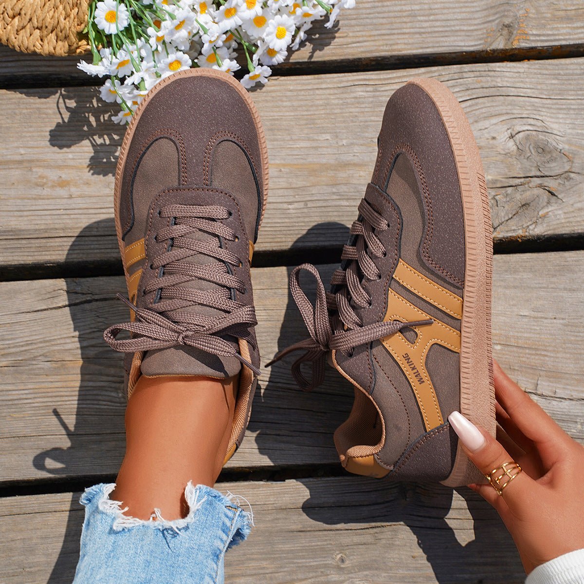 Retro Suede Trainers with Everyday Support