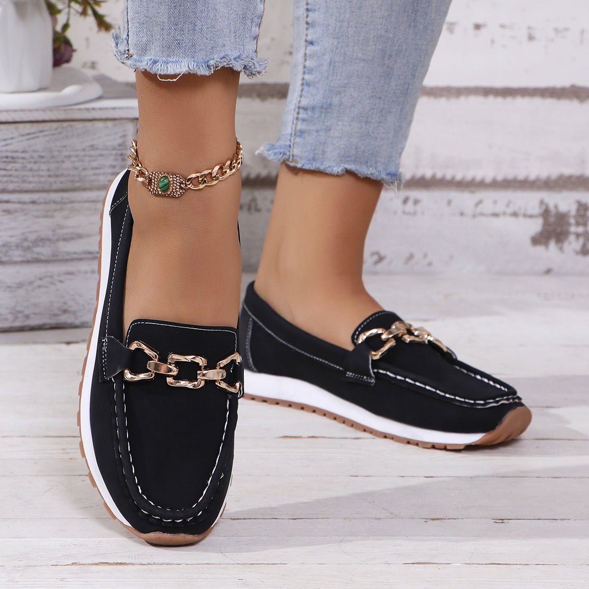 Women's Orthopedic Suede Loafers with Arch Support