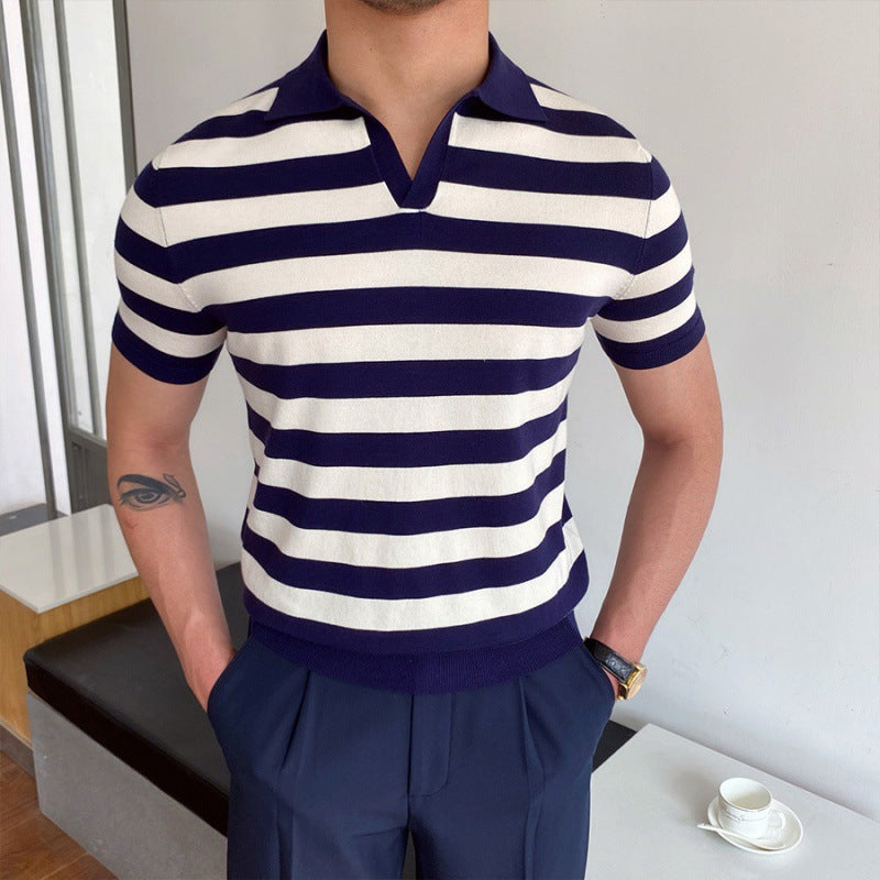 V Collar Polo Shirt
