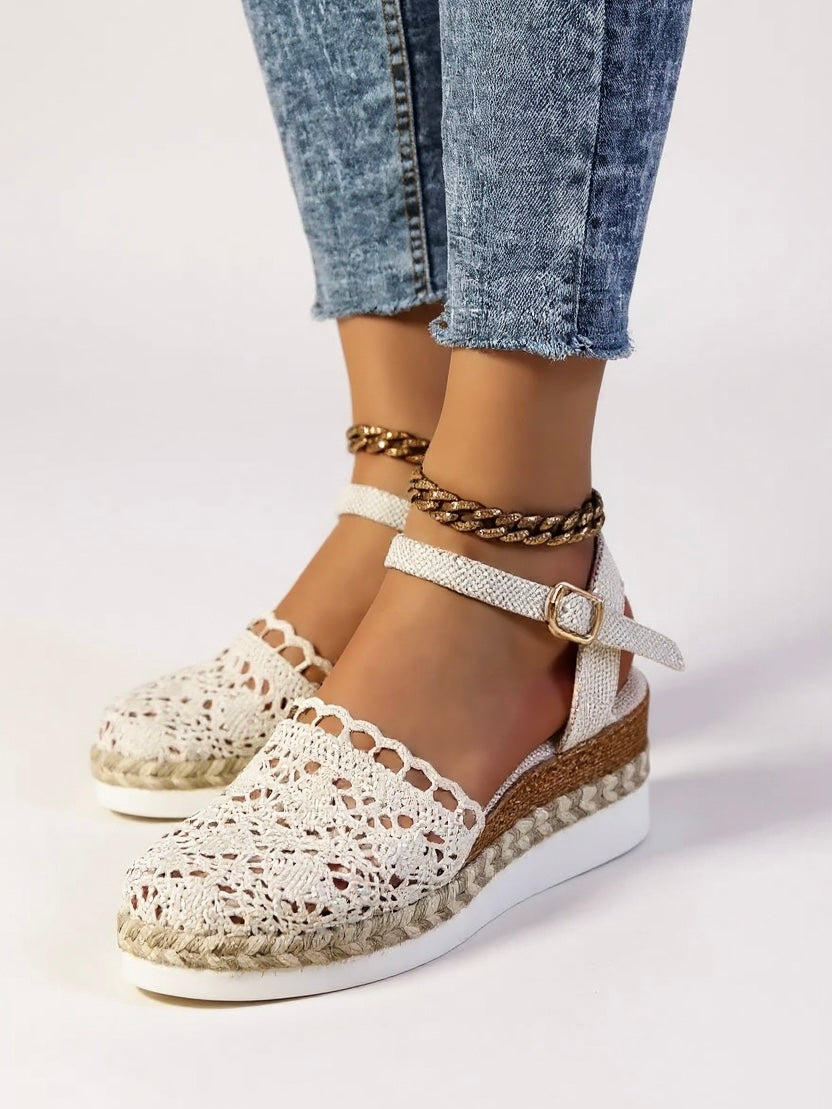 Women's Boho Espadrille Wedge Ankle Strap Sandals