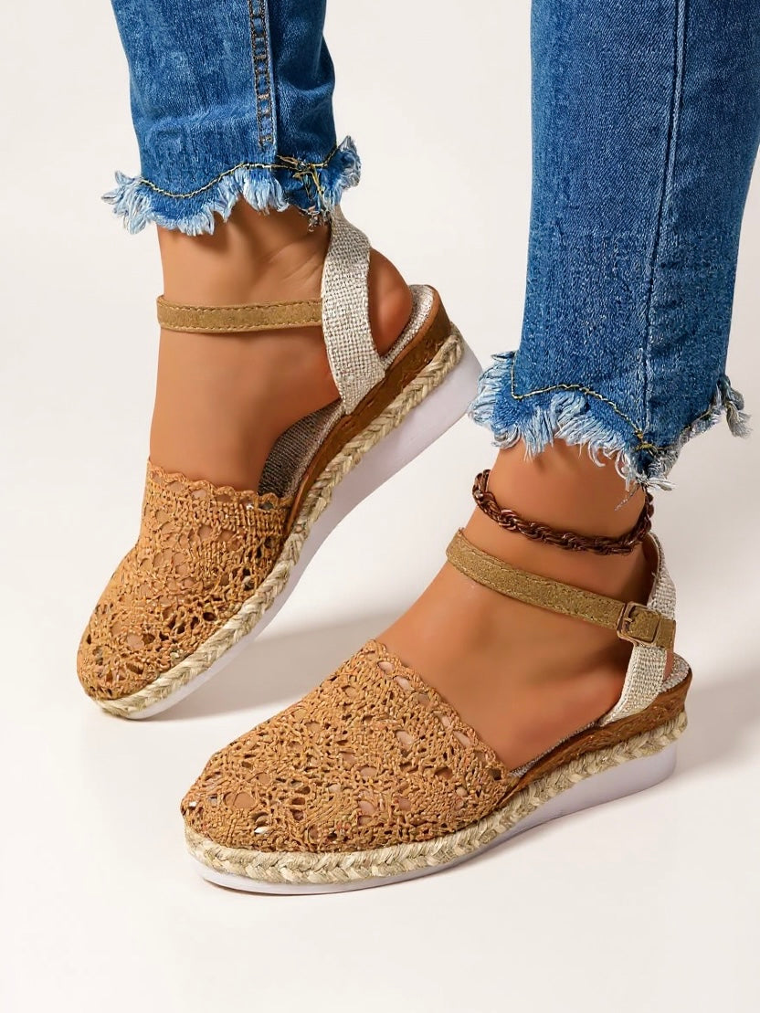 Women's Boho Espadrille Wedge Ankle Strap Sandals