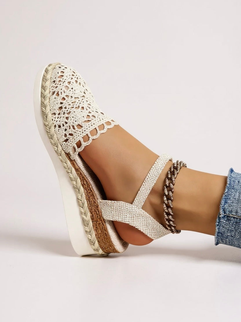 Women's Boho Espadrille Wedge Ankle Strap Sandals