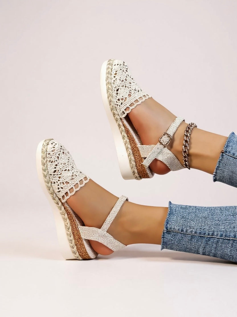 Women's Boho Espadrille Wedge Ankle Strap Sandals