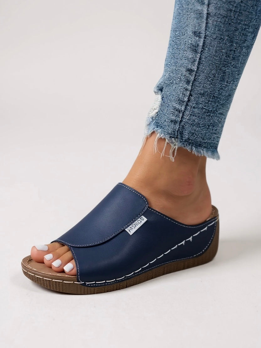 Sleek Cushioned Platform Slide Sandals