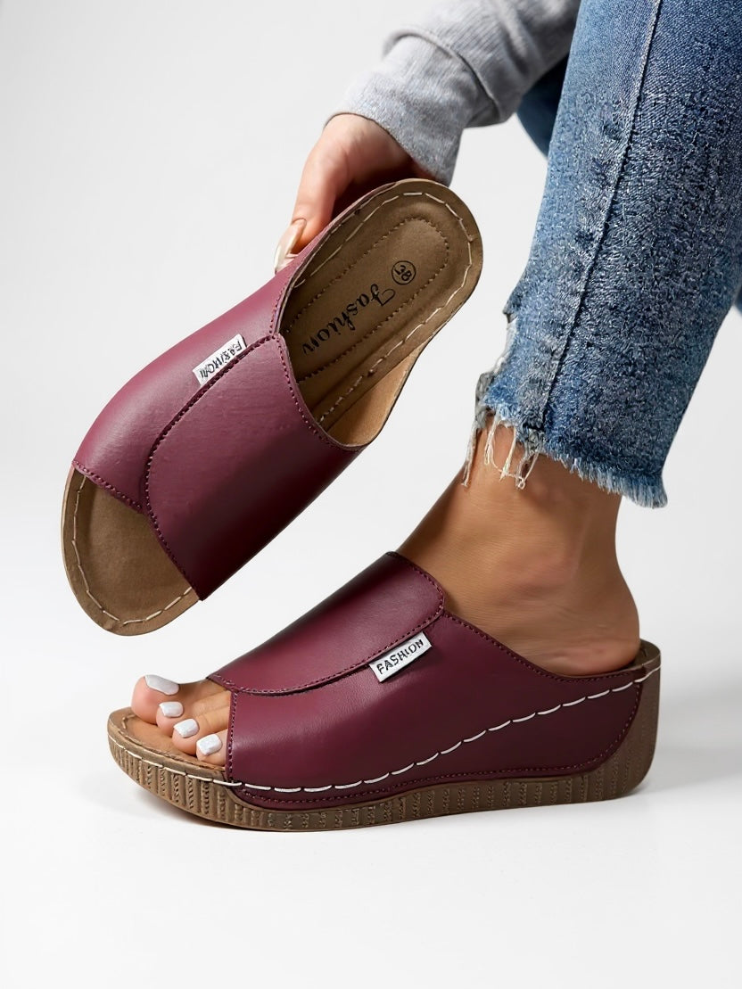 Sleek Cushioned Platform Slide Sandals
