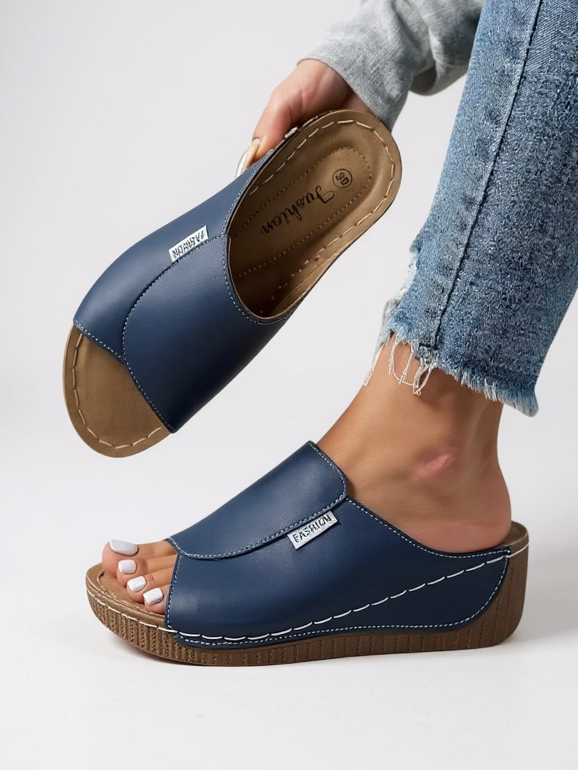 Sleek Cushioned Platform Slide Sandals