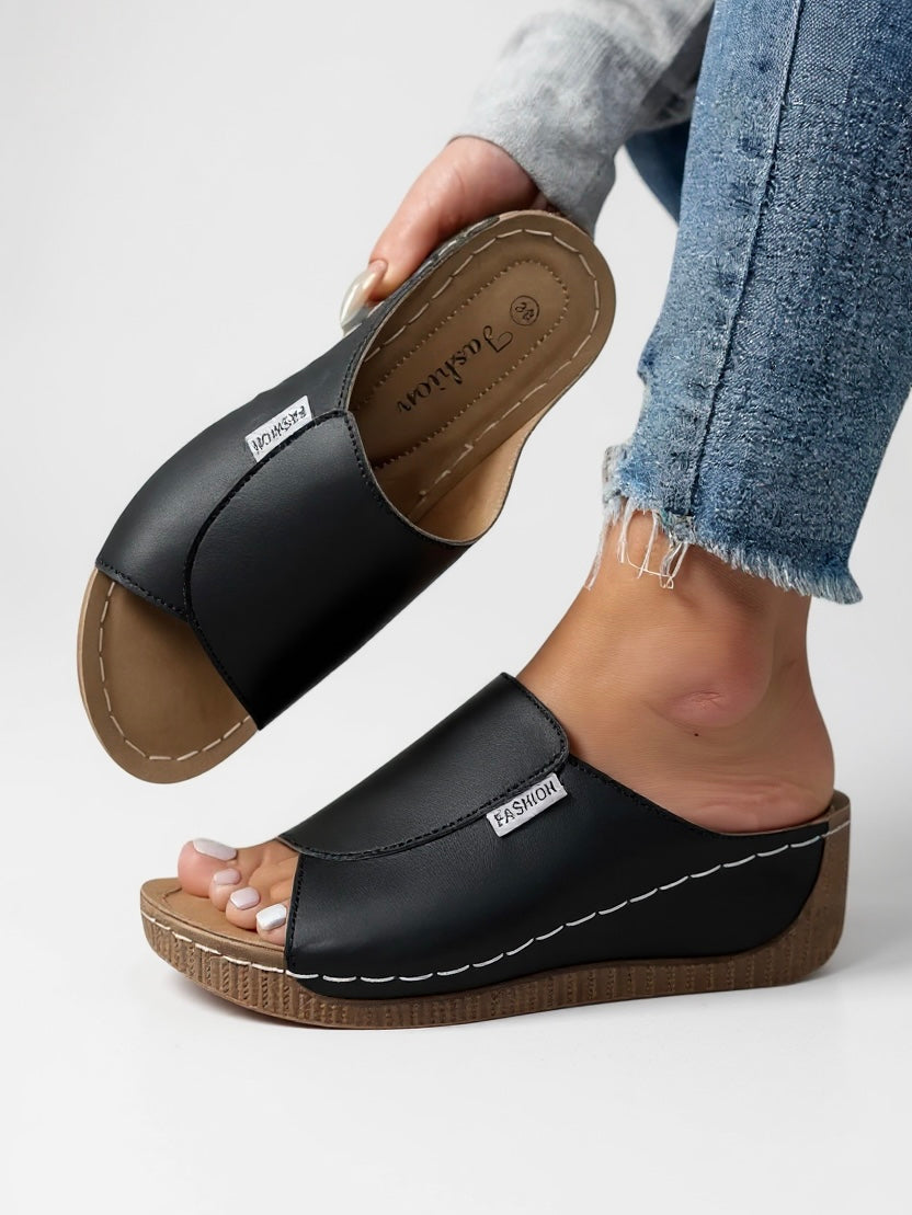 Sleek Cushioned Platform Slide Sandals