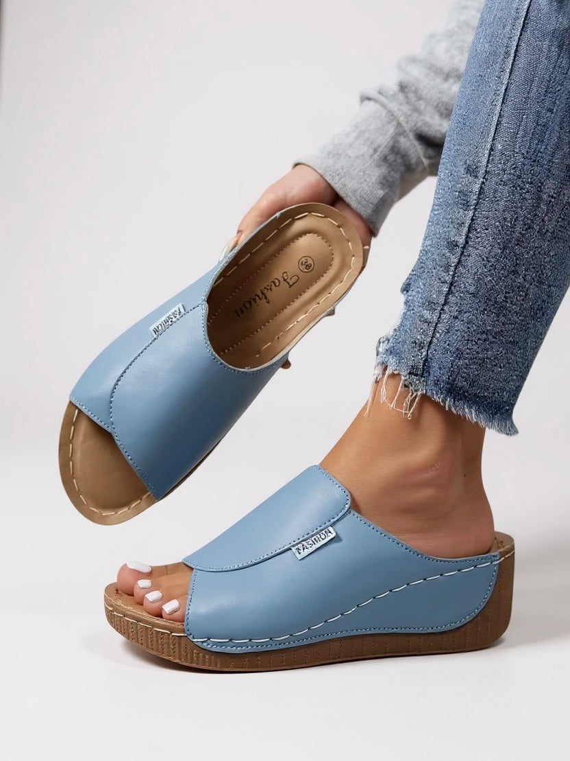 Sleek Cushioned Platform Slide Sandals