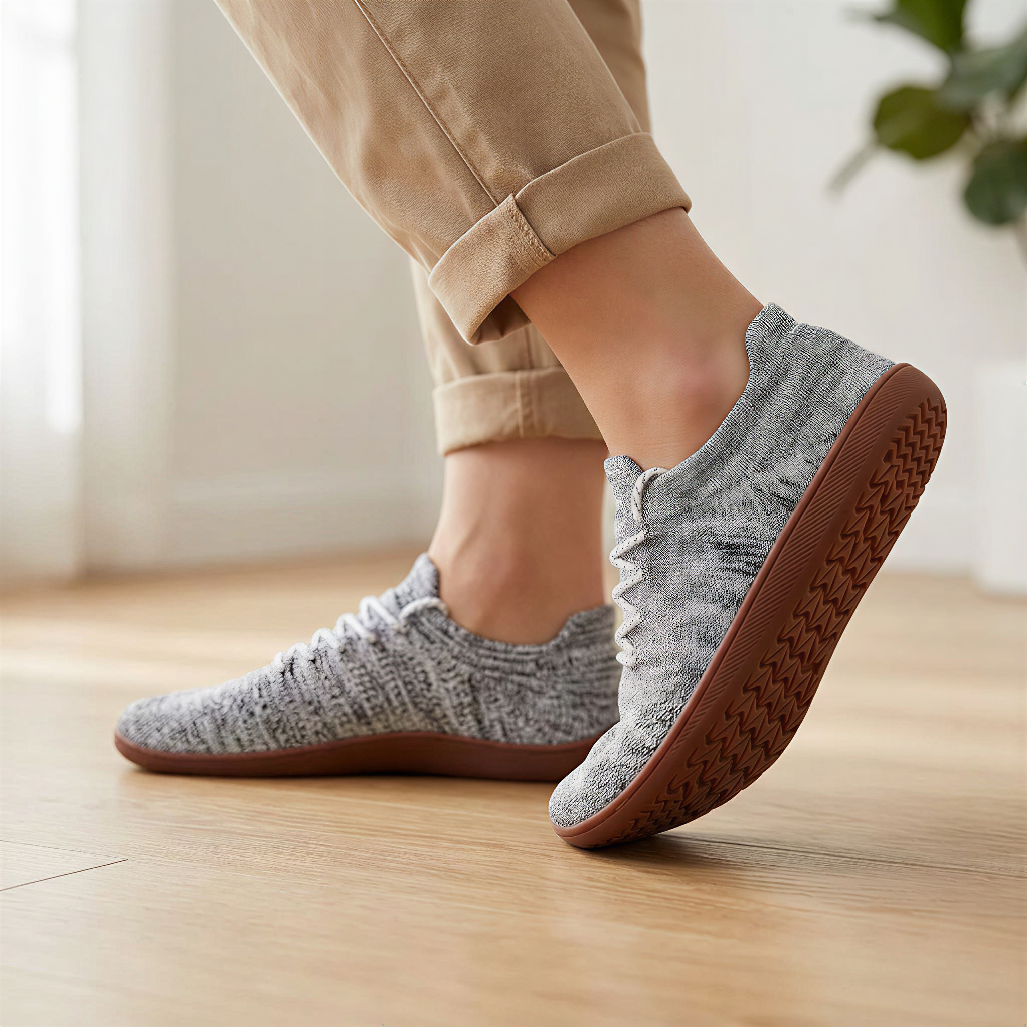 Knit Barefoot Sneakers With Flexible Sole