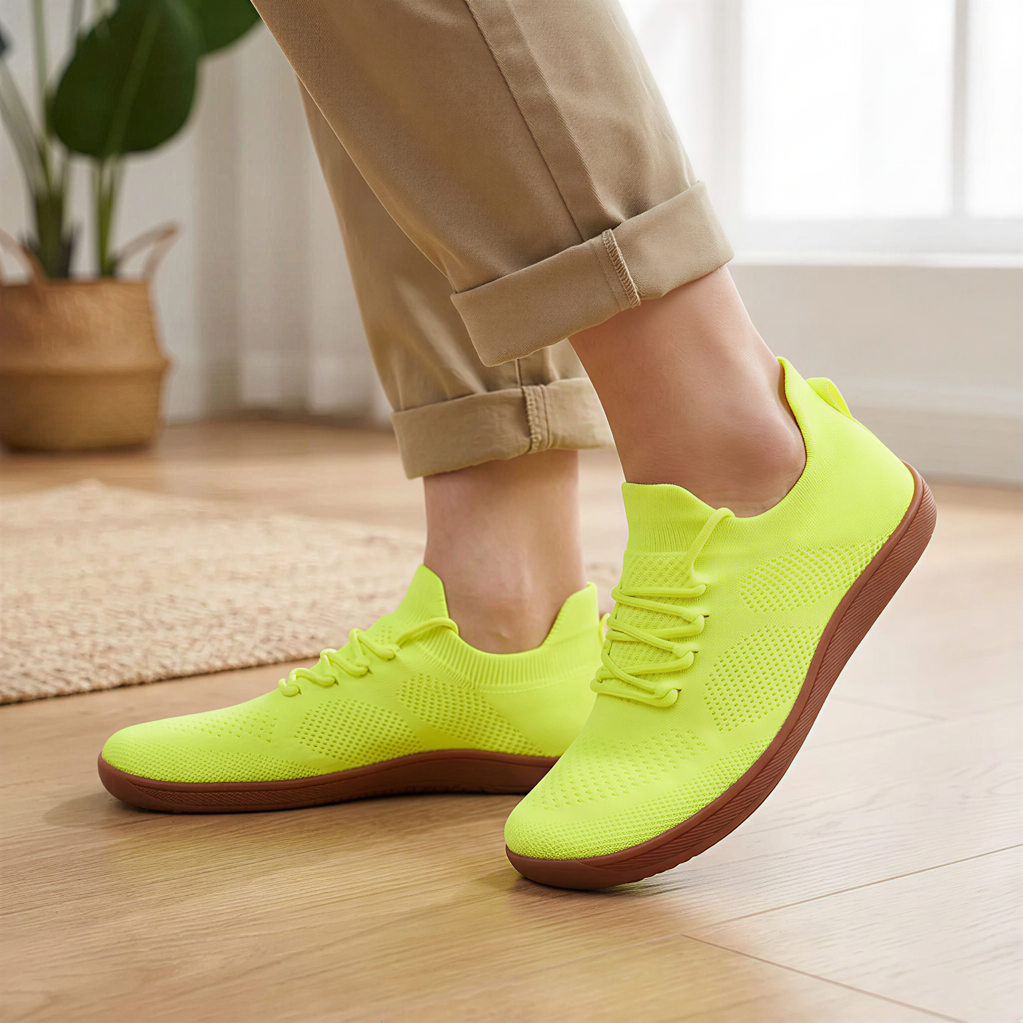 Knit Barefoot Sneakers With Flexible Sole