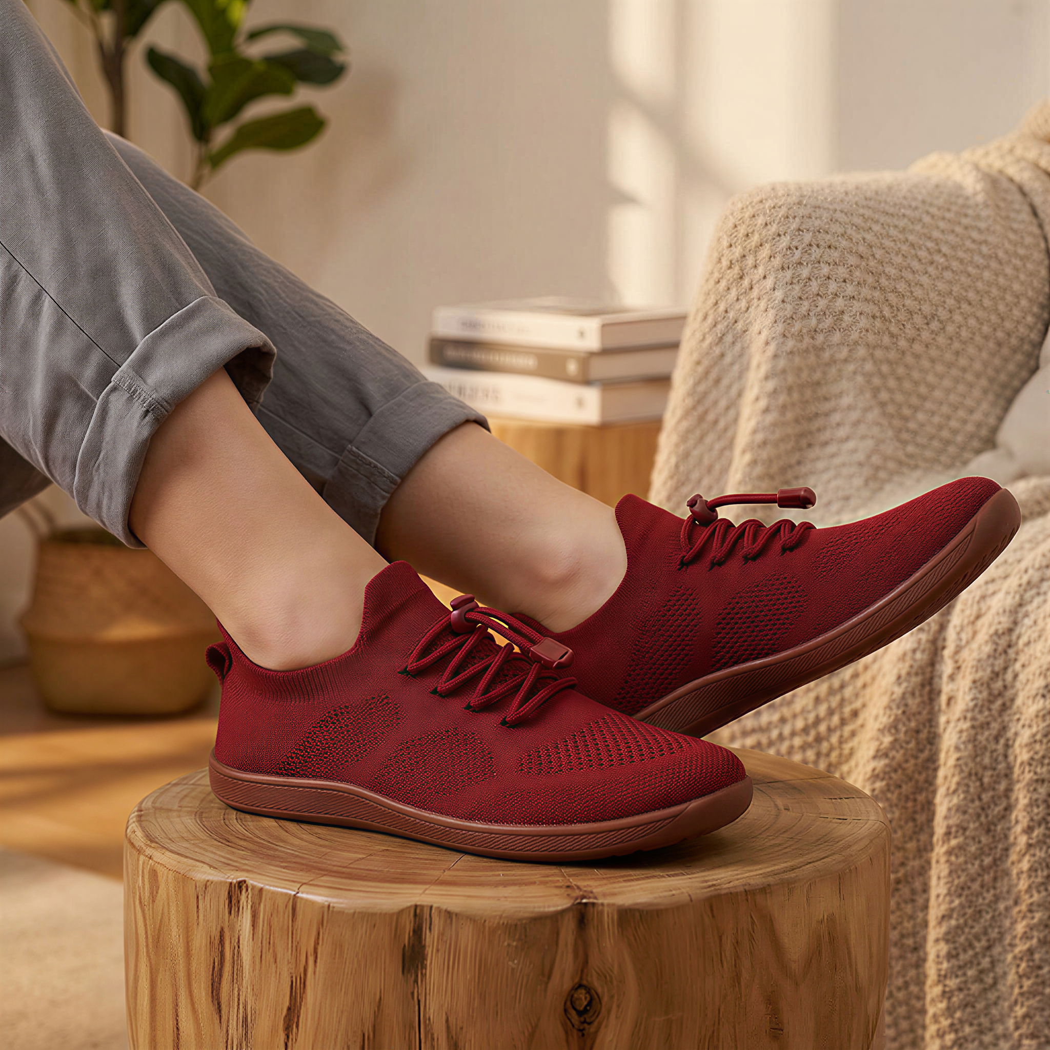 Knit Barefoot Sneakers With Flexible Sole
