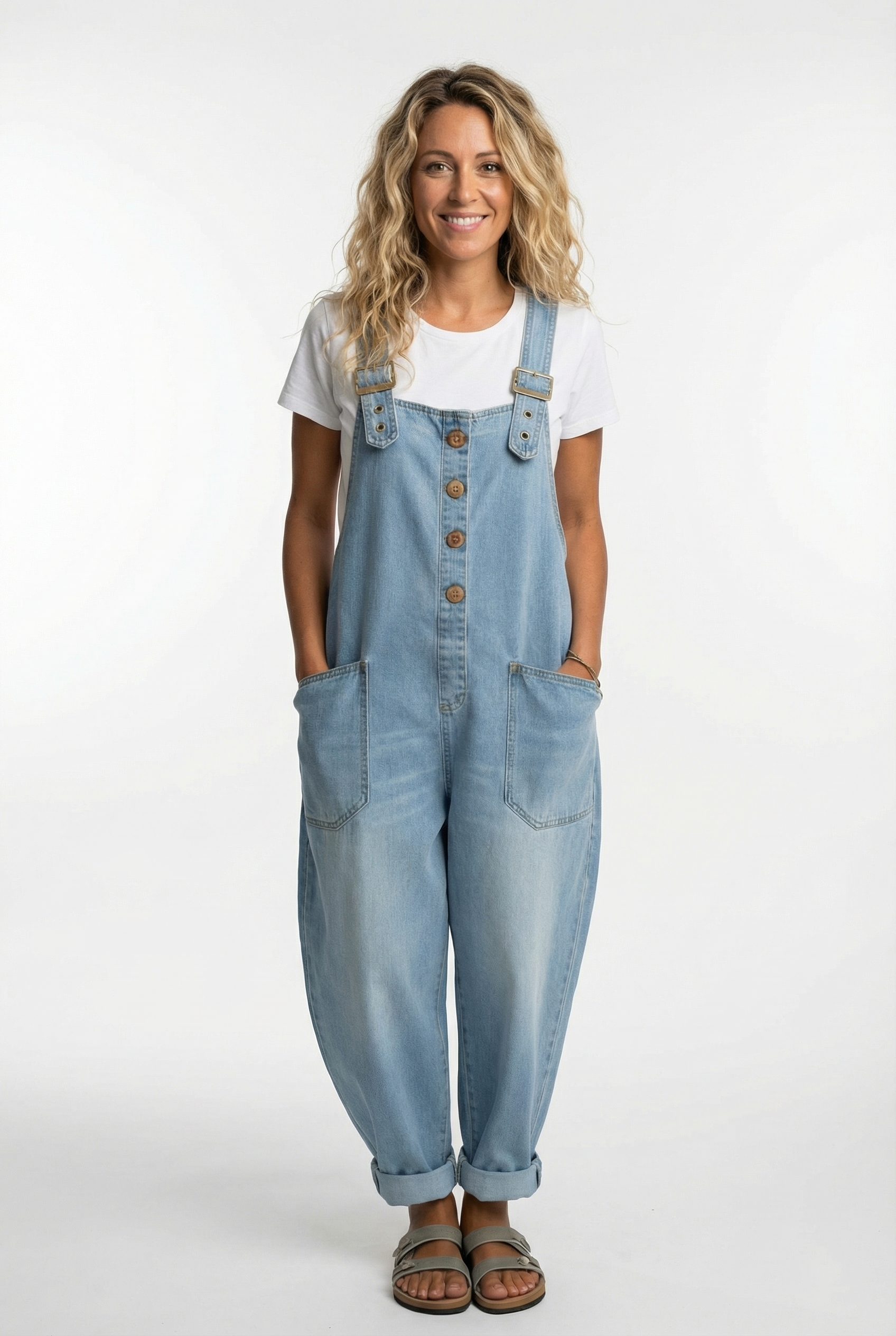 Versatile Adjustable Strap Denim Overall