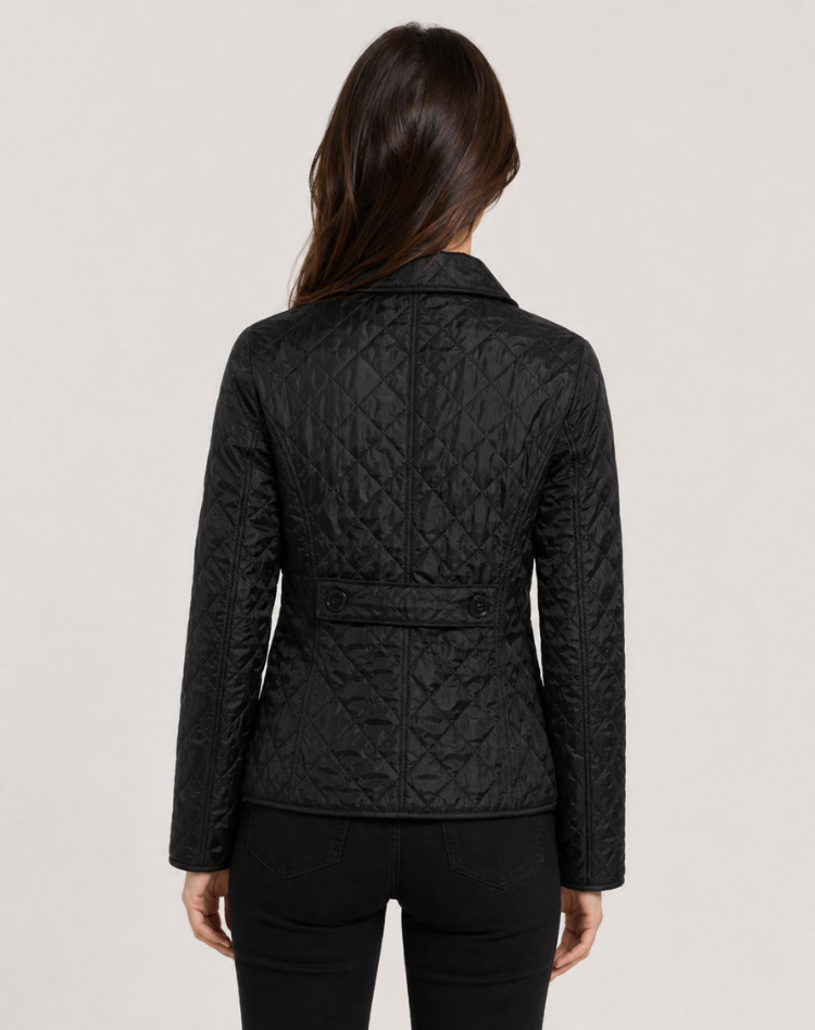 Elegant Quilted Transitional Jacket With Collar