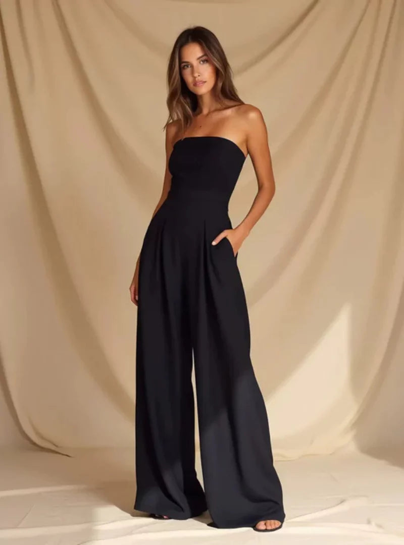 Women's Strapless Wide-Leg Jumpsuit