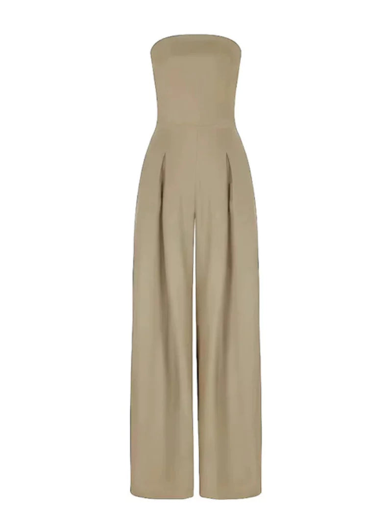 Women's Strapless Wide-Leg Jumpsuit