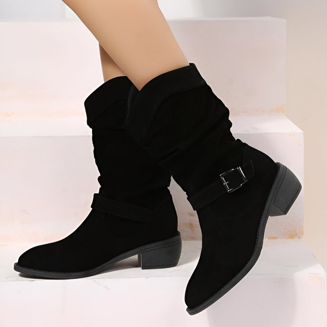 Suede Slouchy Ankle Boot