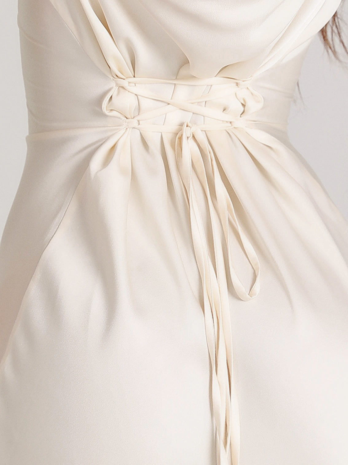 Long Sleeve Satin Empire Waist Maxi Dress