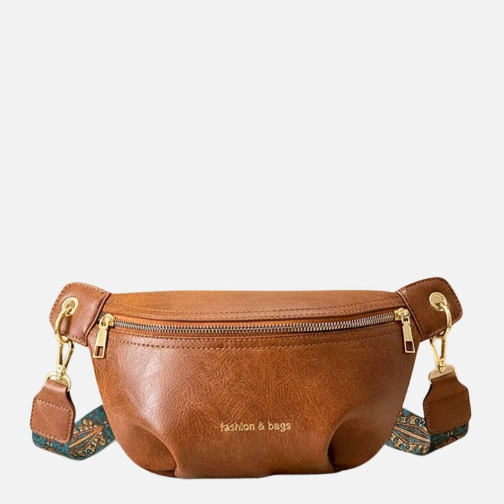 Curved Leather Look Belt Bag
