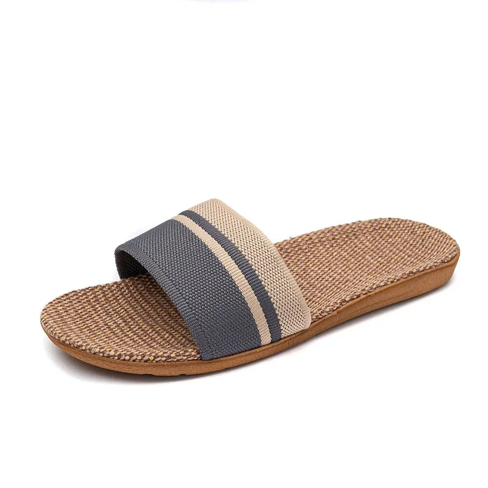 Women's Lightweight Linen Slip-On Slippers with Non-Slip Sole