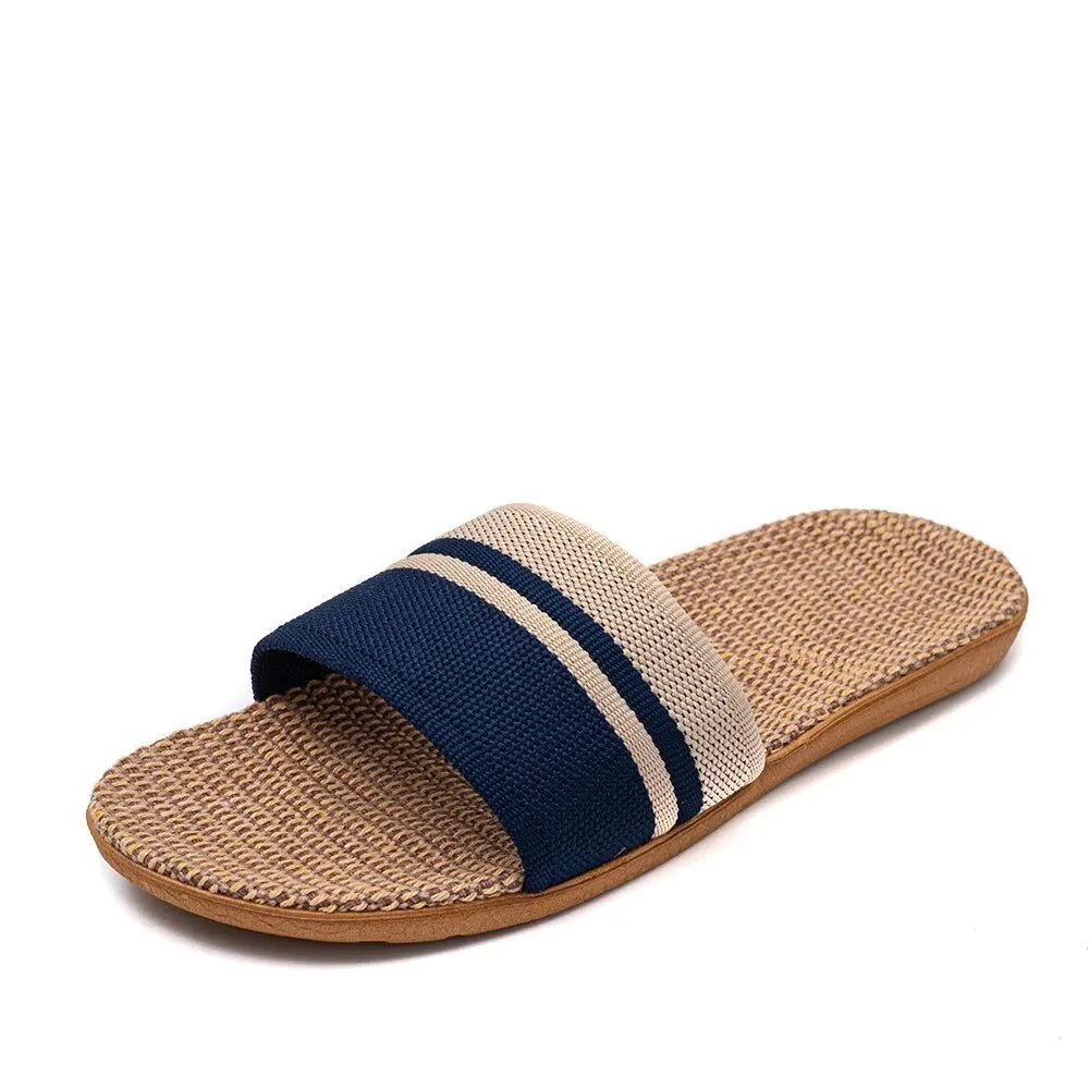 Women's Lightweight Linen Slip-On Slippers with Non-Slip Sole