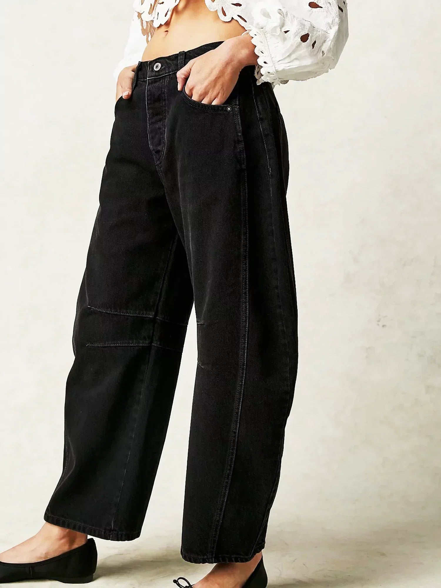 Leilani Monroe Leopard Print Barrel Jeans