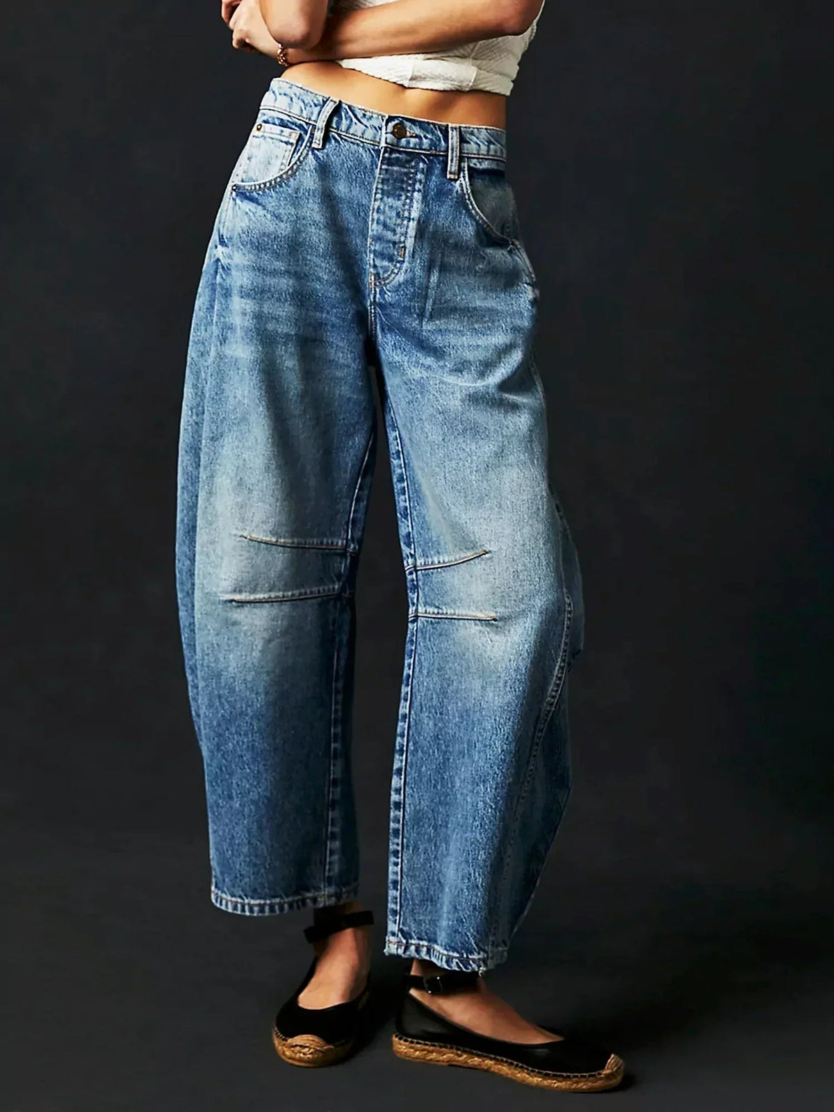 Leilani Monroe Leopard Print Barrel Jeans