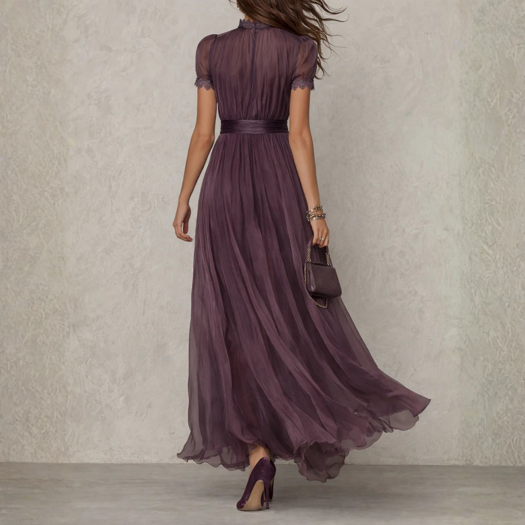 Long Sleeve Chiffon Maxi Dress for Formal Occasions