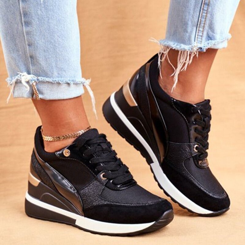 Women's Orthopaedic Glitter Sneakers with Cushioned Sole