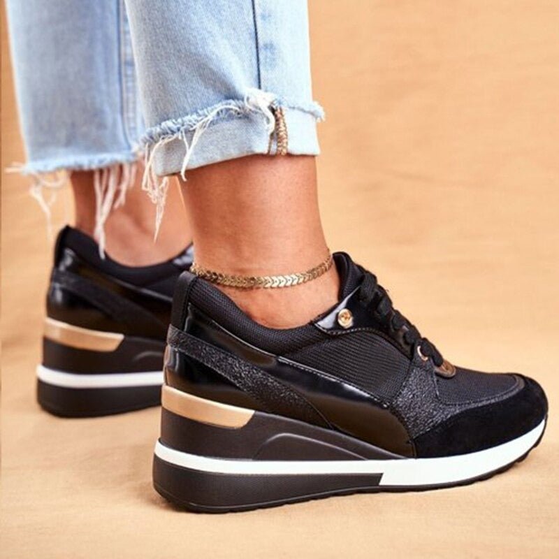 Women's Orthopaedic Glitter Sneakers with Cushioned Sole