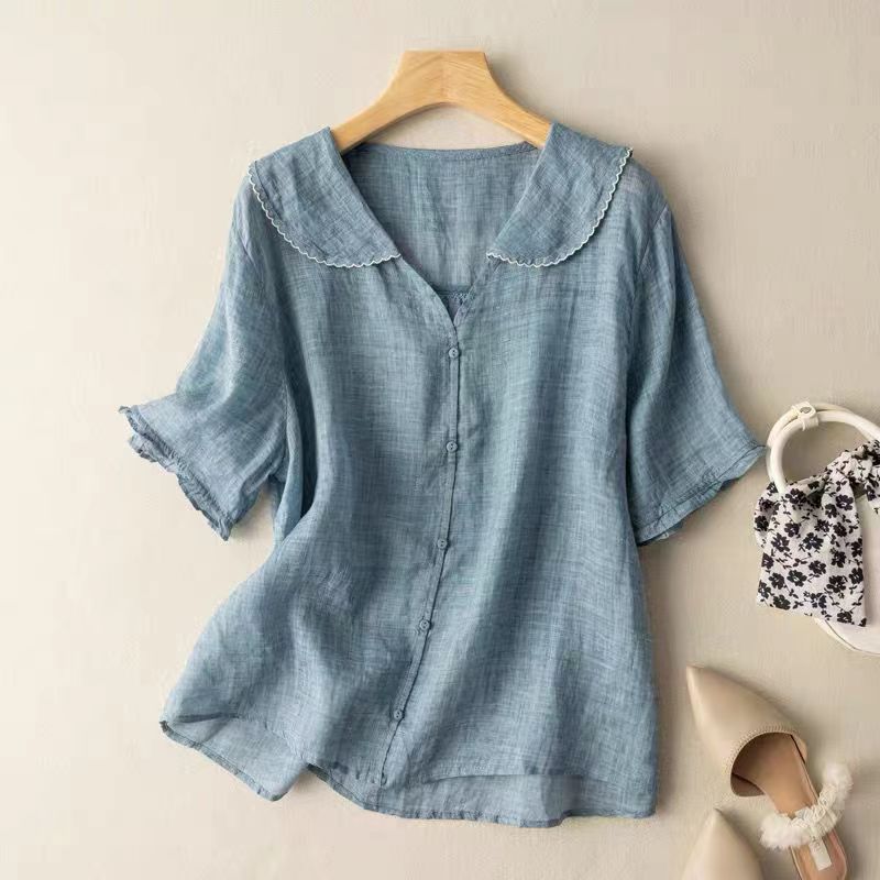 Women's Vintage Scalloped Collar Blouse