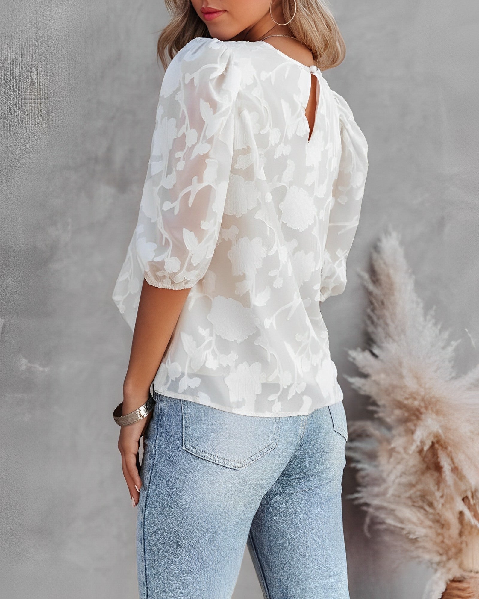Women's Chiffon Puff Sleeve Blouse