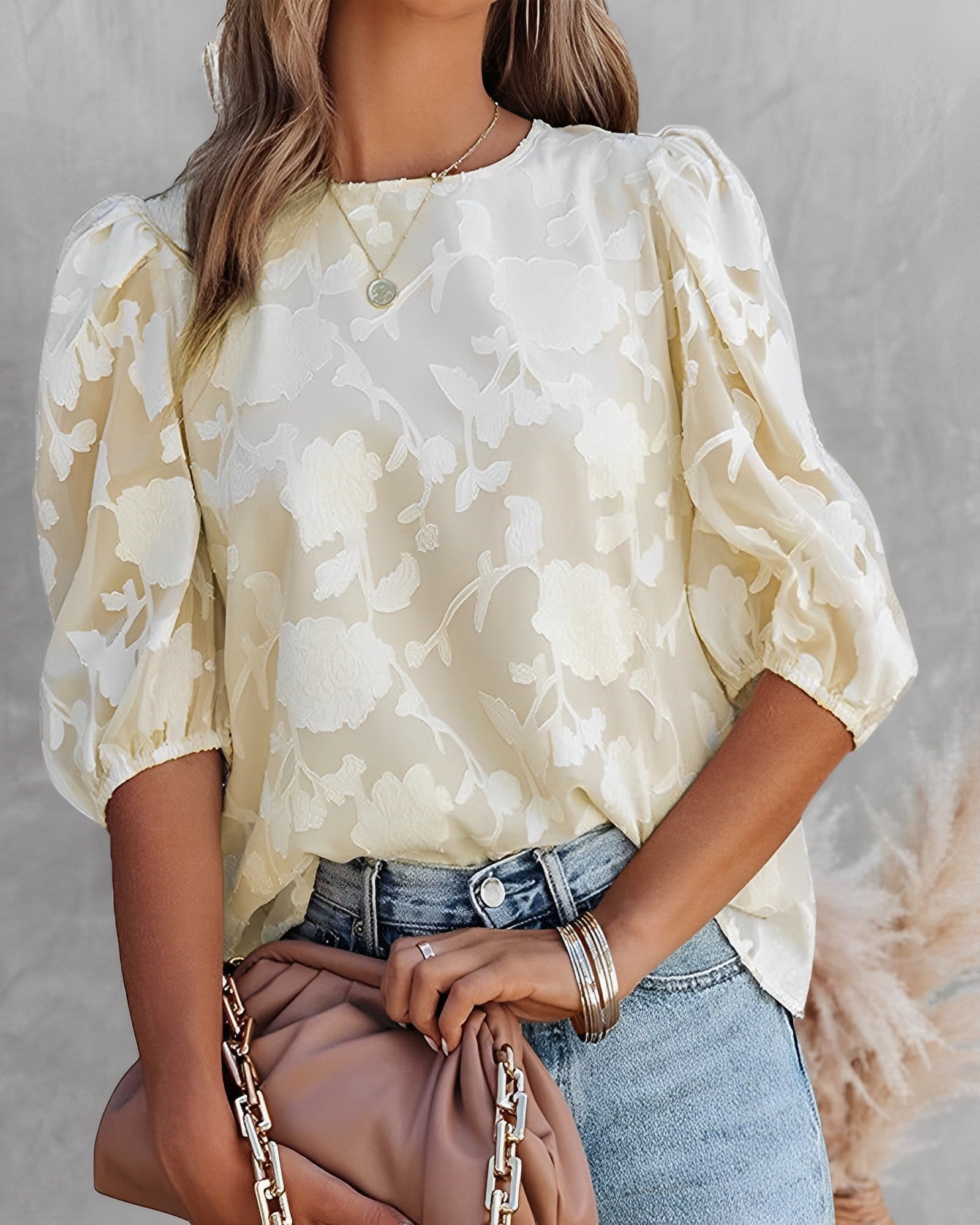 Women's Chiffon Puff Sleeve Blouse