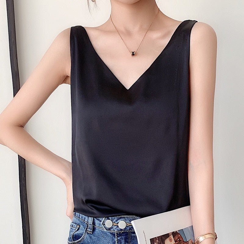 Silk-Feel Tank Top for Women Everyday Elegance