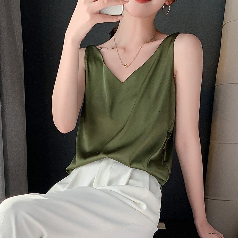 Silk-Feel Tank Top for Women Everyday Elegance