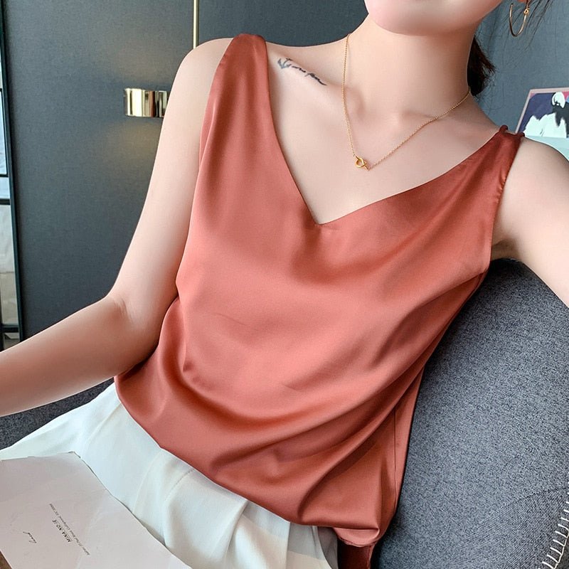 Silk-Feel Tank Top for Women Everyday Elegance
