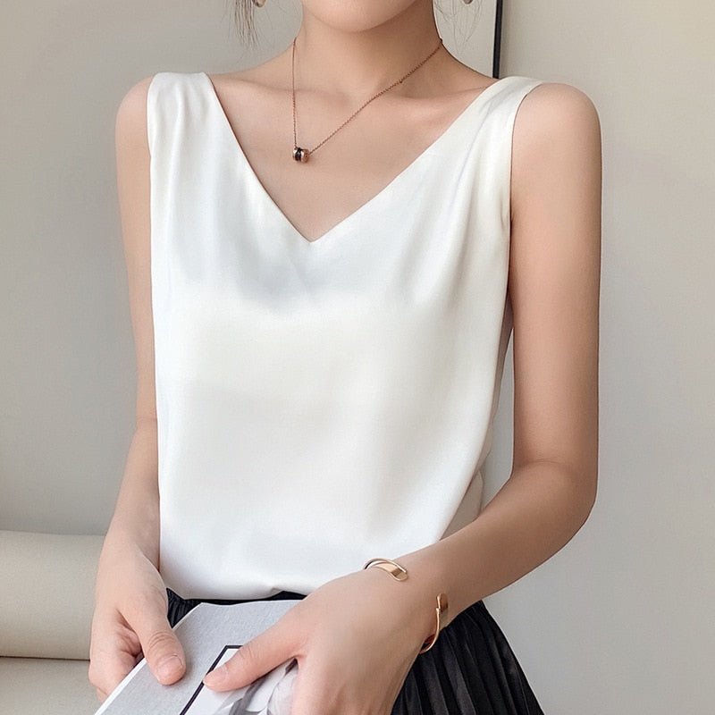 Silk-Feel Tank Top for Women Everyday Elegance