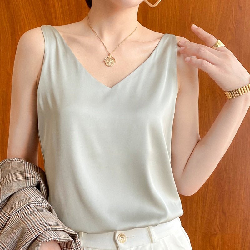 Silk-Feel Tank Top for Women Everyday Elegance