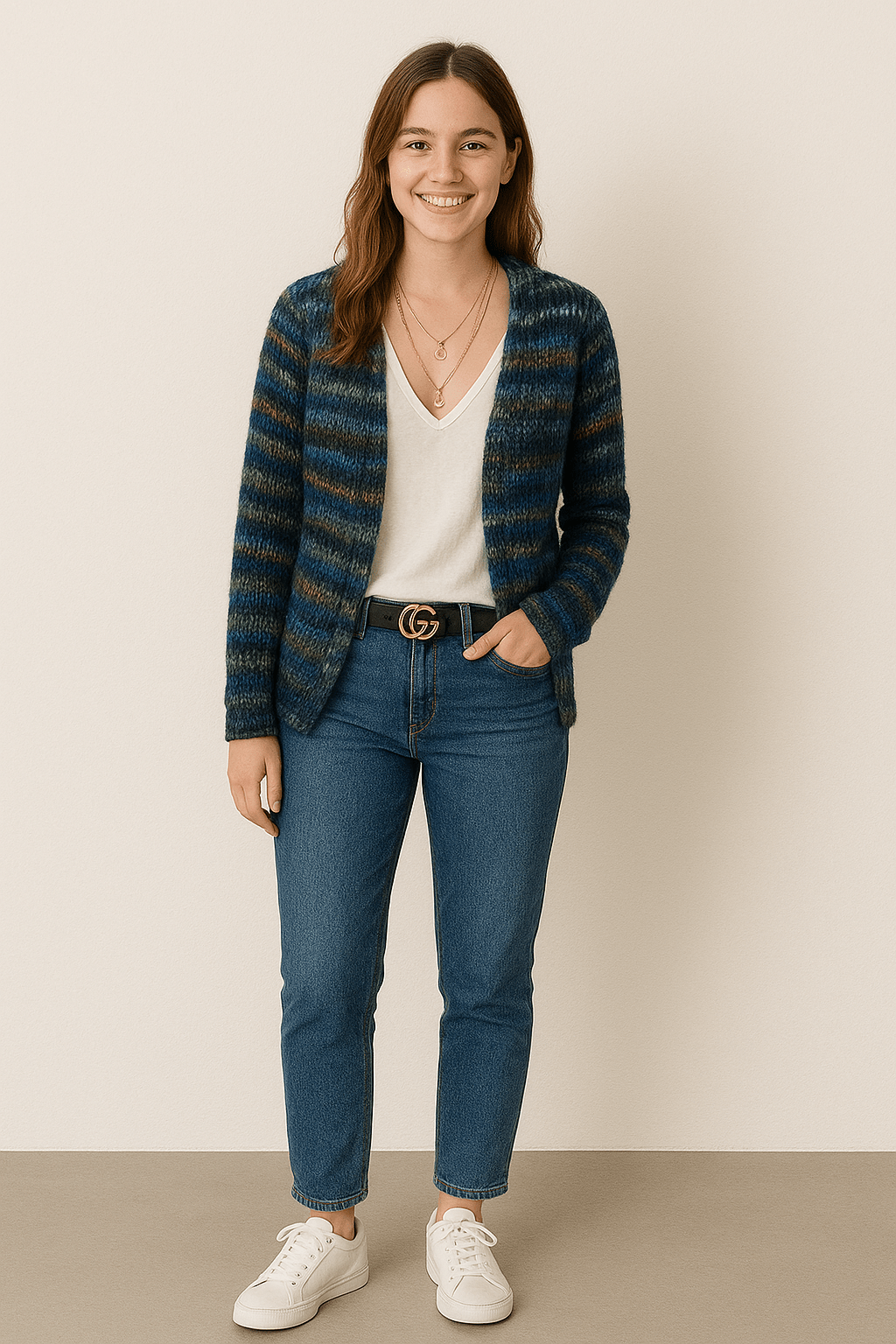 Multicolour Knit Cardigan Relaxed Fit