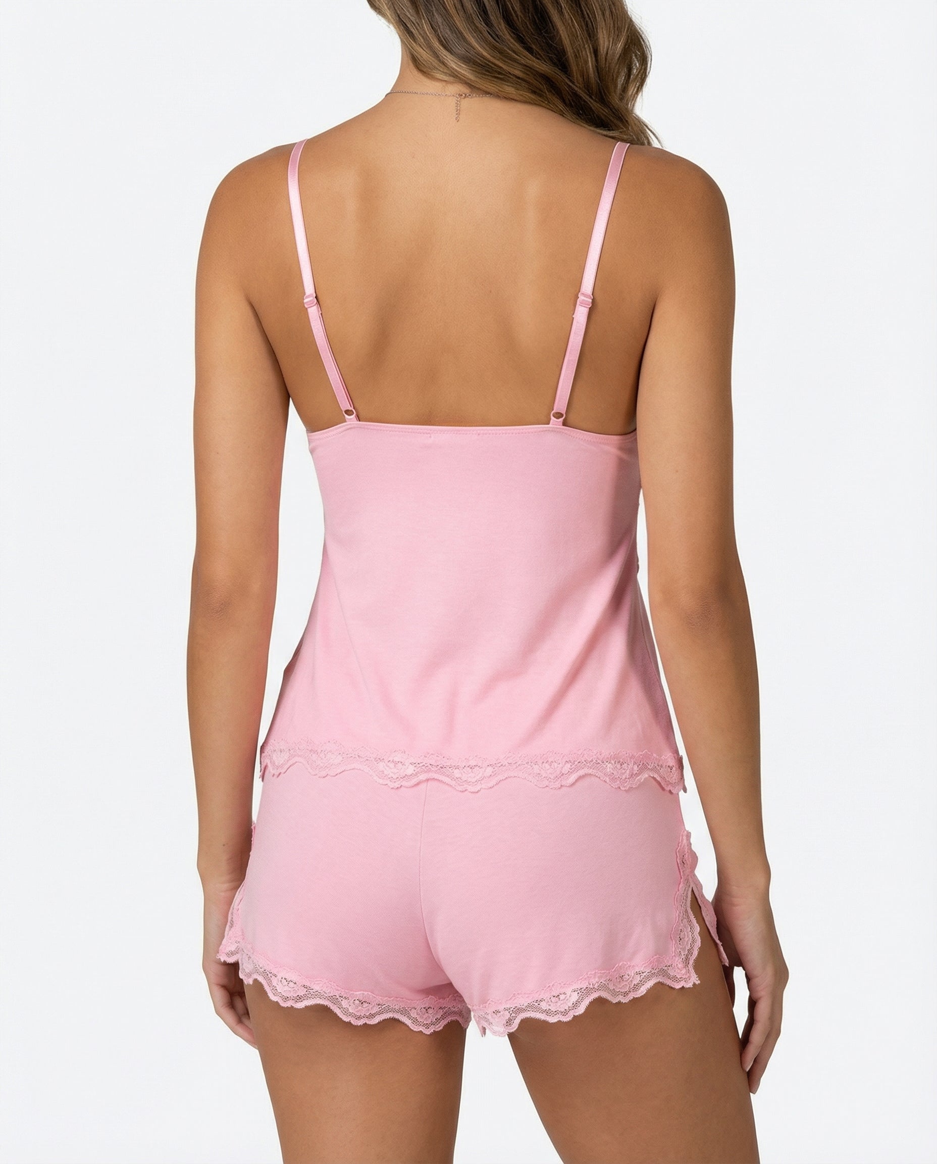 Lace Trim Cami And Short Set