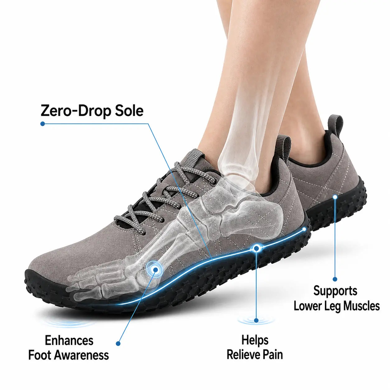 Orthopedic Wide Toe Box Barefoot Hiking Trainers