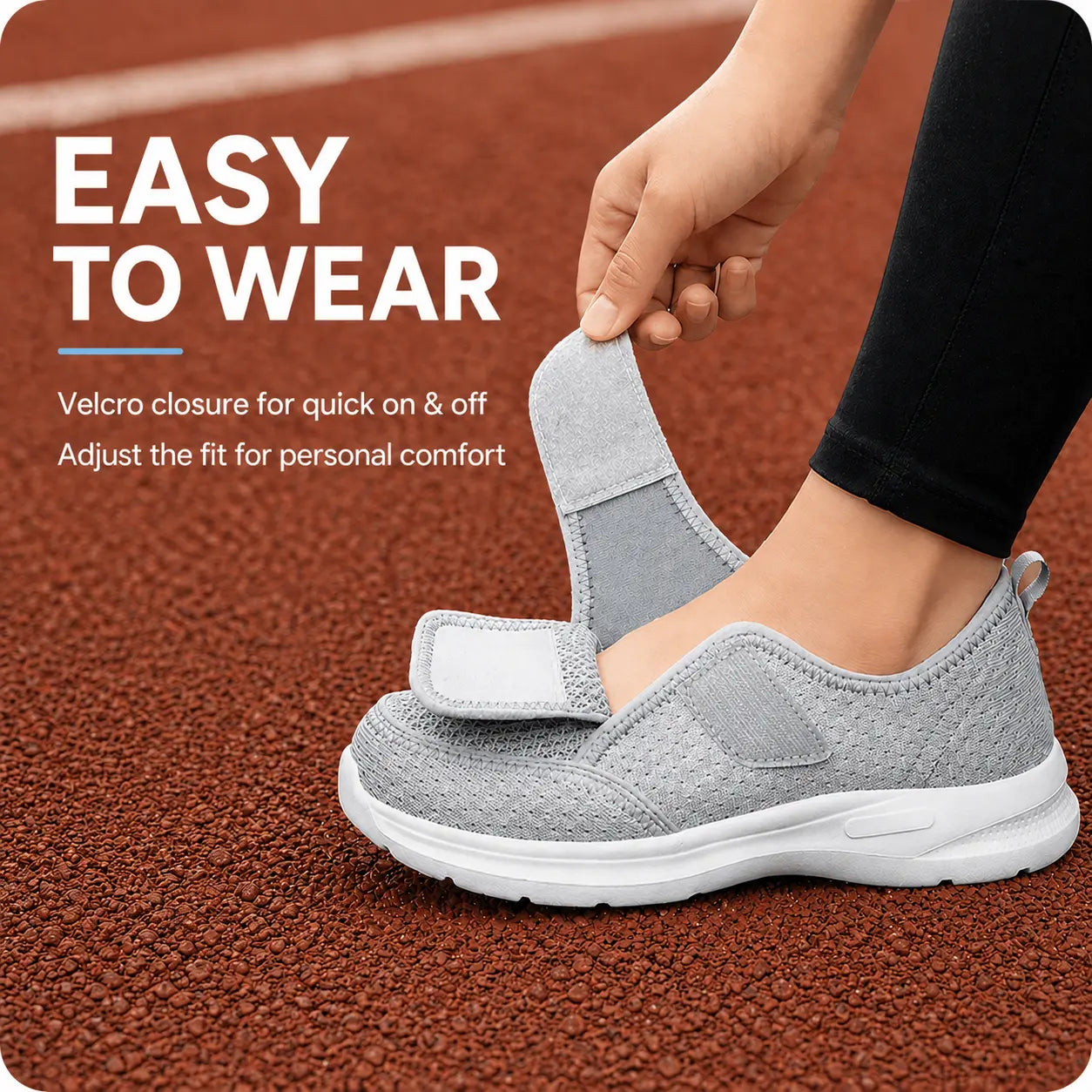 Wide Fit Orthopedic Walking Shoes with Adjustable Strap