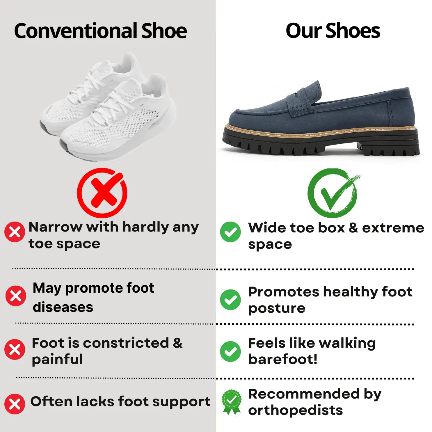 Women's Orthopaedic Wide Toe Box Comfort Loafers