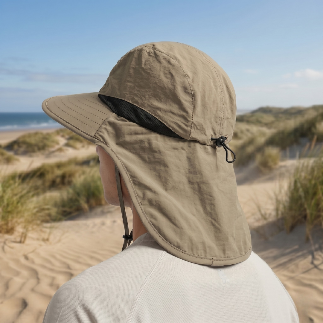 Wide Brim Sun Hat with Neck Flap and UV Protection