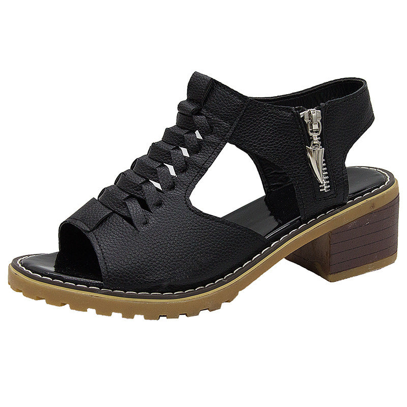 Orthopedic Heeled Lace Sandals