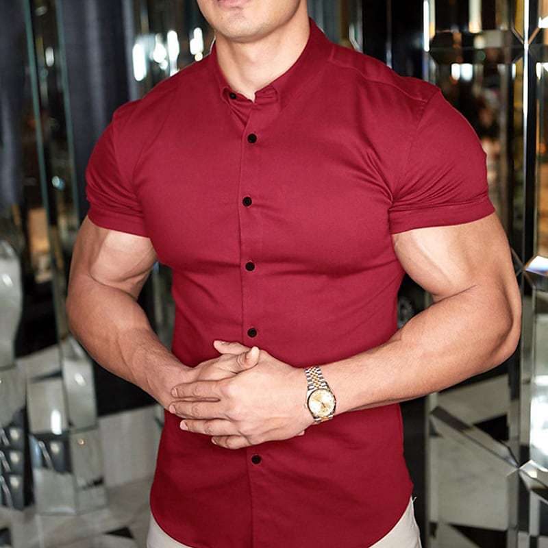 Slim Fit Short Sleeve Shirt for Men