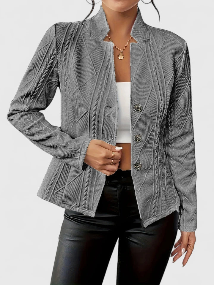 Tailored Minimal Blazer With Wrinkle Resistant Finish