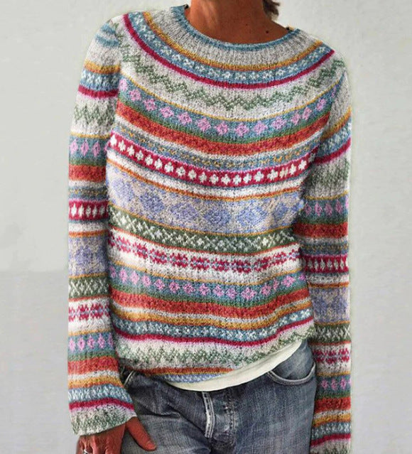 Rosalie Bellini Rainbow Stripe Knit Sweater