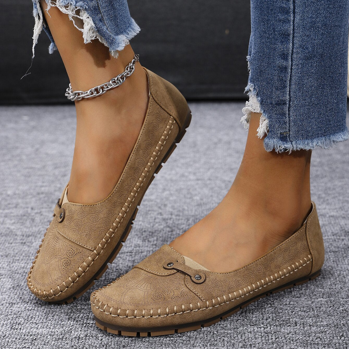 Women's Orthopaedic Suede Slip-On Loafers with Arch Support