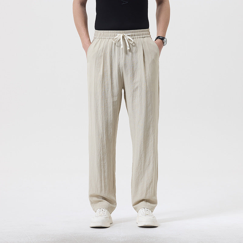 Relaxed Linen Lounge Pants with Drawstring