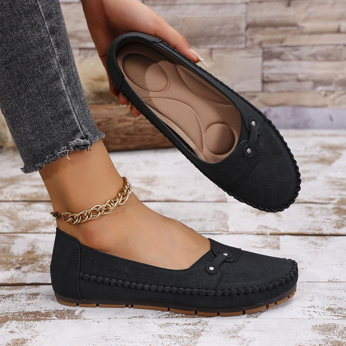 Women's Orthopaedic Suede Slip-On Loafers with Arch Support